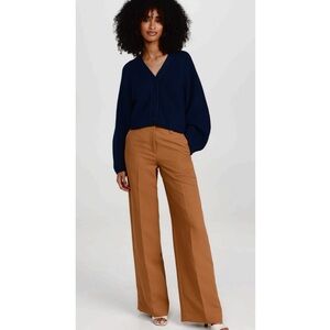 NWT Aknvas Elin Wide Leg Trouser Pant Camel Tan Size 4